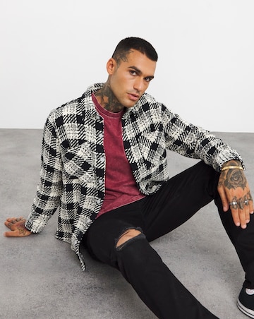 Heavy Textured Check Overshirt