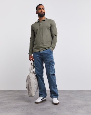 Long Sleeve Tipped Pique Polo Long