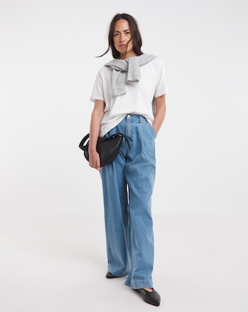 Pure Cotton White Crew Neck Short Sleeve T-shirt