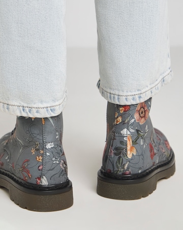 Heavenly Feet Justina Lace Up Chunky Boot Wide E Fit