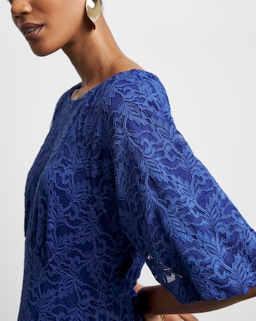 Joanna Hope Lace Dress With Puff Sleeves