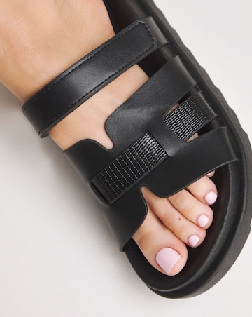 Parry Woven Touch and Close Footbed Sandals Wide E Fit