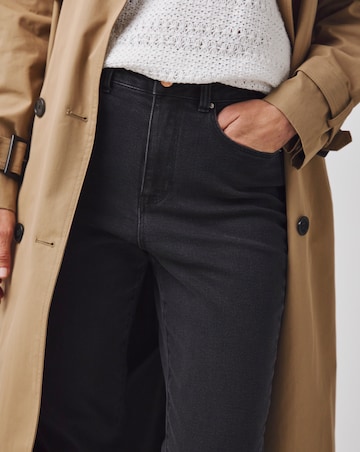 Washed Black Slim Mom Jeans