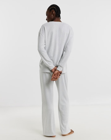 Pretty Secrets Supersoft Stripe V Neck Wide Leg Lounge Set