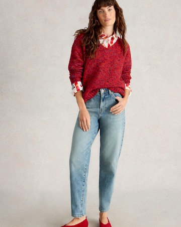 White Stuff Textured V Neck Jumper