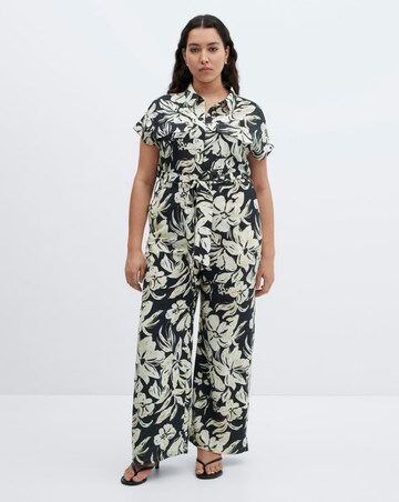 Mango Printed Jumpsuit with Tie Detail