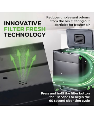 Tower 50L Ozone Recycling Sensor Bin Black