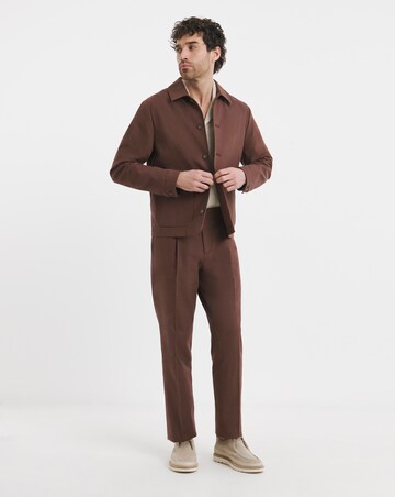 Linen Blend Tailored Pleat Front Trouser