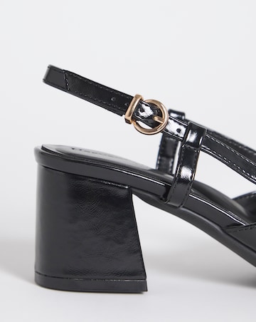 Luella Heeled Slingbacks With Buckle Trim - Wide Fit (E)