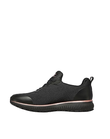 Skechers Black and Rose Gold Squad Work Wear Shoes- Standard Fit (D)