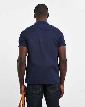 Double Pocket Revere Collar Linen Shirt