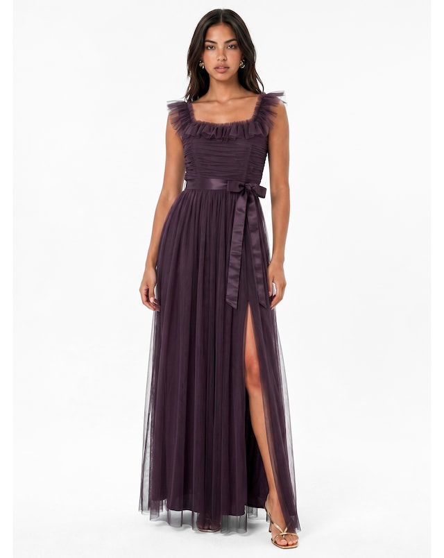 Anaya Ruffled Square Neck Maxi Dress