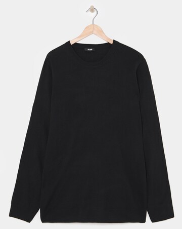 Crew Neck Black Acrylic Knitted Jumper