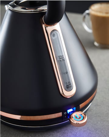 Tower Cavaletto 3kW 1.7Litre Pyramid Black and Rose Gold Kettle