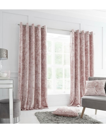 Catherine Lansfield Crushed Velvet Eyelet Curtains