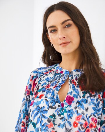 Julipa Ruched Neck Chiffon Blouse