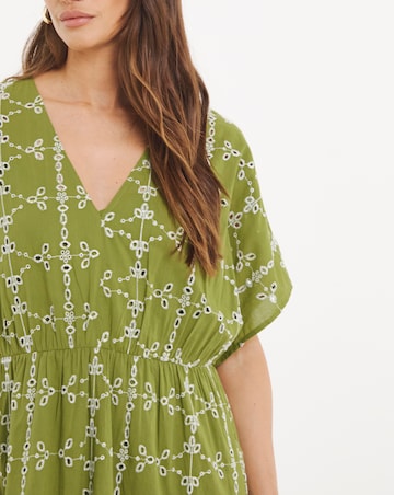 Pure Cotton Broderie Smock Dress