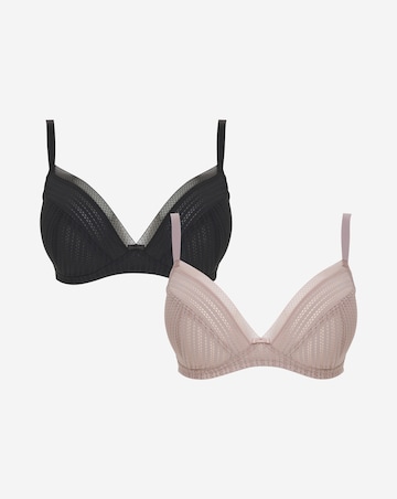 Pretty Secrets 2 Pack Mollie Everyday Stripe Non Wired Bras B-F