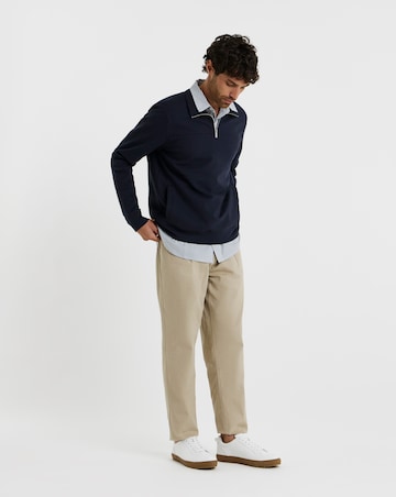 Folio Interlock 1/4 Zip Sweatshirt-Navy