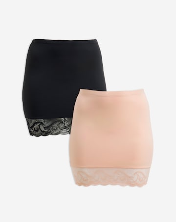 MAGISCULPT Firm Control (2 Pack) Shape And Sculpt Half Slips Black/Blush