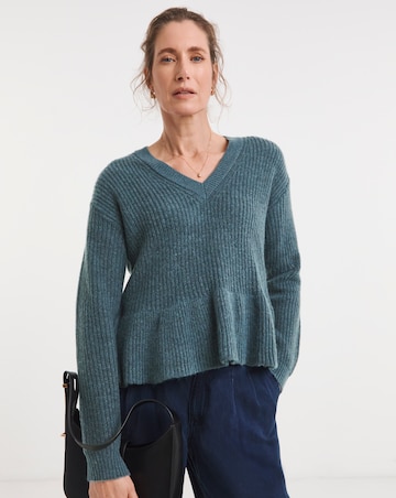 V Neck Peplum Jumper