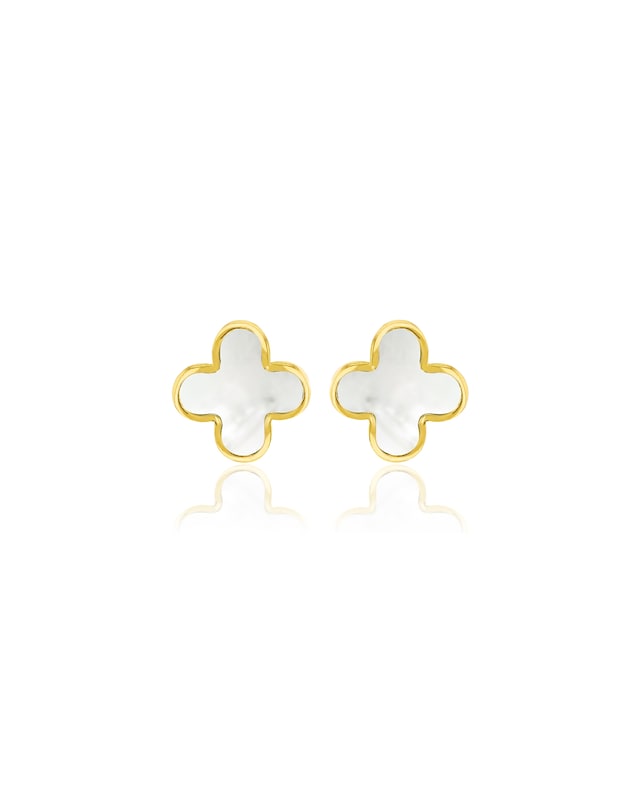 9CT Gold Mother of Pearl Petal Studs