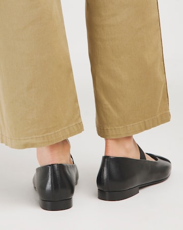 Heavenly Soles Paisley Leather Elastic Mary Jane Ballerina - Wide Fit (E)