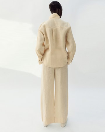 Mango Lino Straight Linen-Blend Trousers