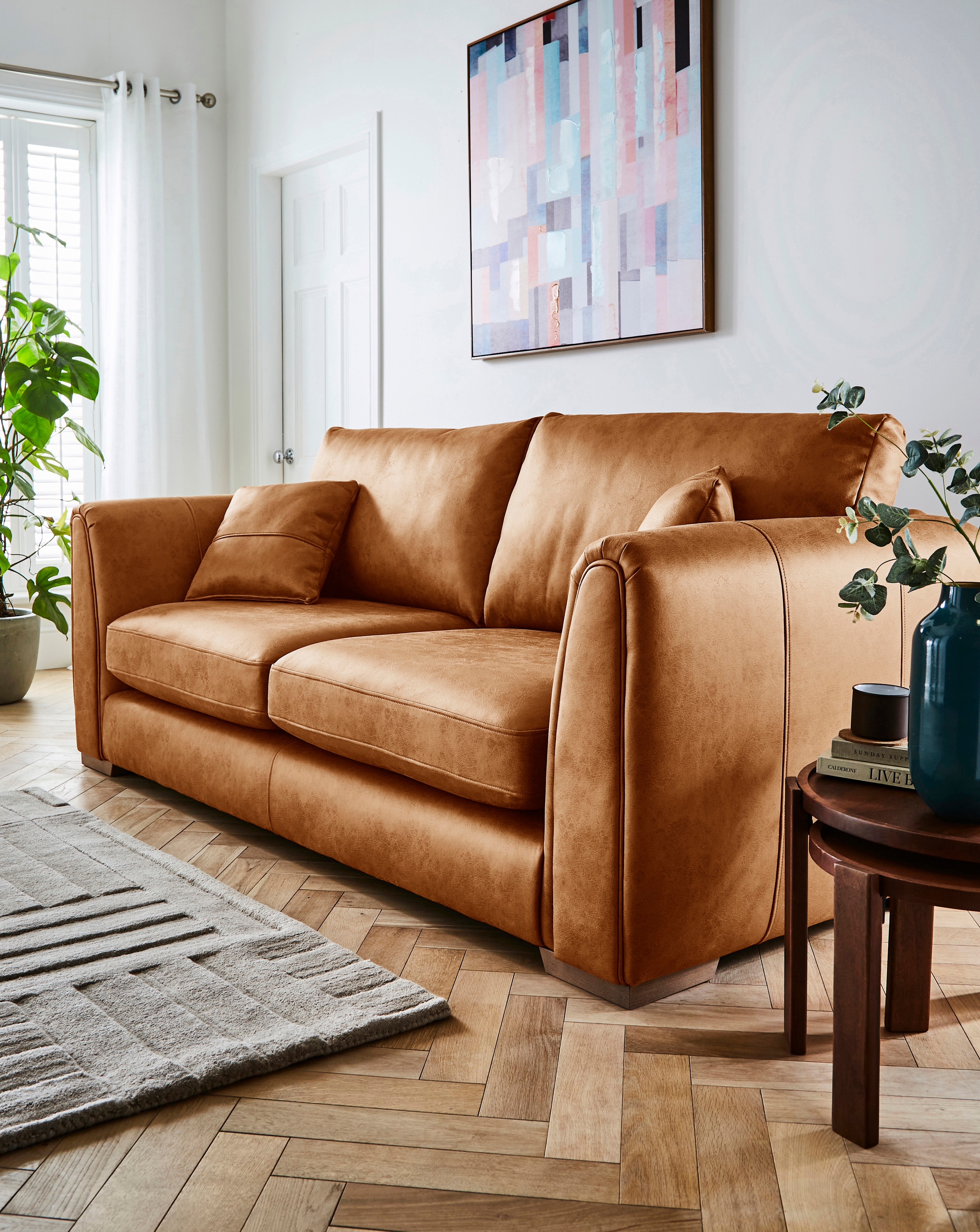 Goliath Faux Leather 3 Seater Sofa | JD Williams