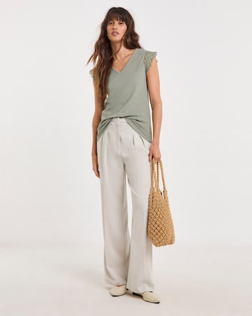 Pure Cotton Lace Insert Vest