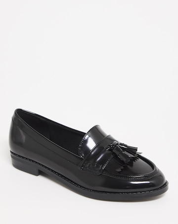 Leather Look Tassle Loafer - Wide Fit (E)