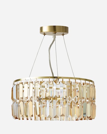 4 Light Amber Glass Pendant