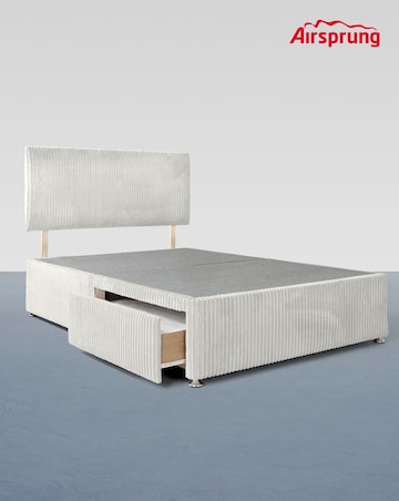 Airsprung Jumbo Cord 2 Drawer Divan Set with Mattress and Headboard