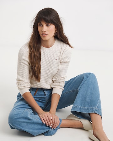 Tommy Hilfiger Cable Knit Crew Long Sleeve Sweater