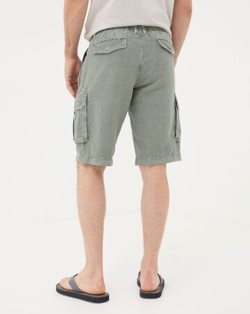 FatFace Cotton Linen Cargo Shorts - Green