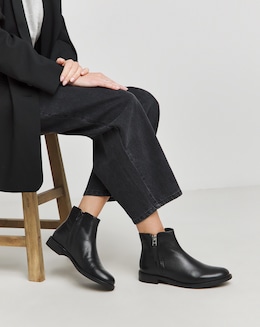 Lucinda Leather Side Zip Boot - Extra Wide Fit (EEE)