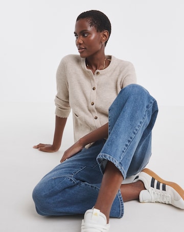 Oatmeal Crew Neck Cardigan