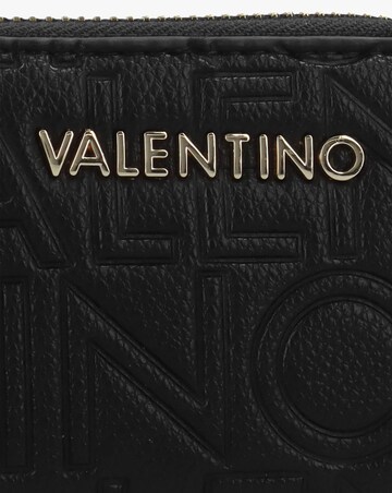 Valentino Bags Pansy Debossed Logo Black Zip Around Purse