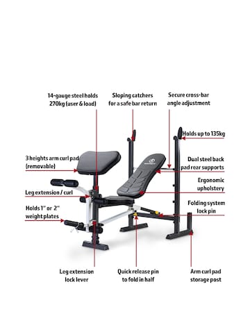 Marcy MWB-20100 Folding Compact Weight Bench
