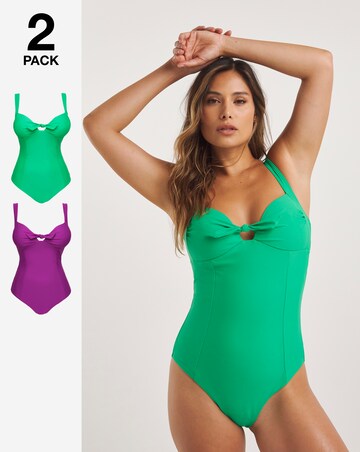 Simply Be 2 Pack Underwired Tummy Control Swimsuits