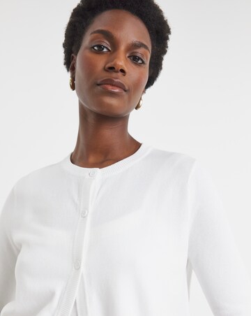 White Short Sleeve Cardigan