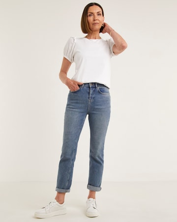 White Volume Sleeve Top