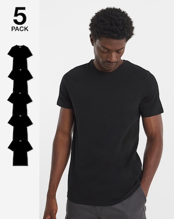 5 Pack Pure Cotton Crew Neck T-Shirts