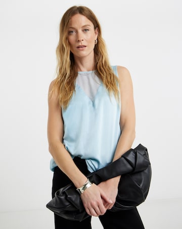 Satin Mix Sheer Vest