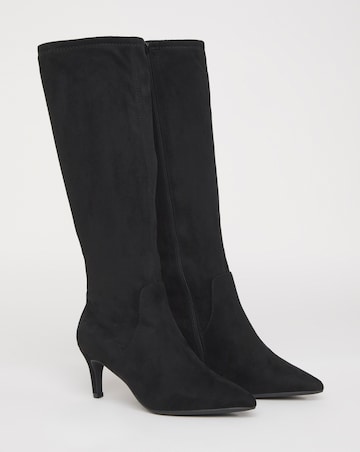 Symphony Heeled Knee High Sock Boots - Wide Fit (E) Super Curvy/Curvy Plus Calf