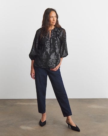 Joanna Hope Long Sleeve Lurex Blouse