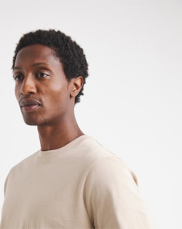 Long Sleeve Crew Neck T-Shirt Long Length- Stone