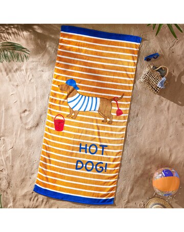 Catherine Lansfield Hot Dog Beach Towel