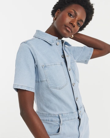 Blue Belted Waist Jumpsuit