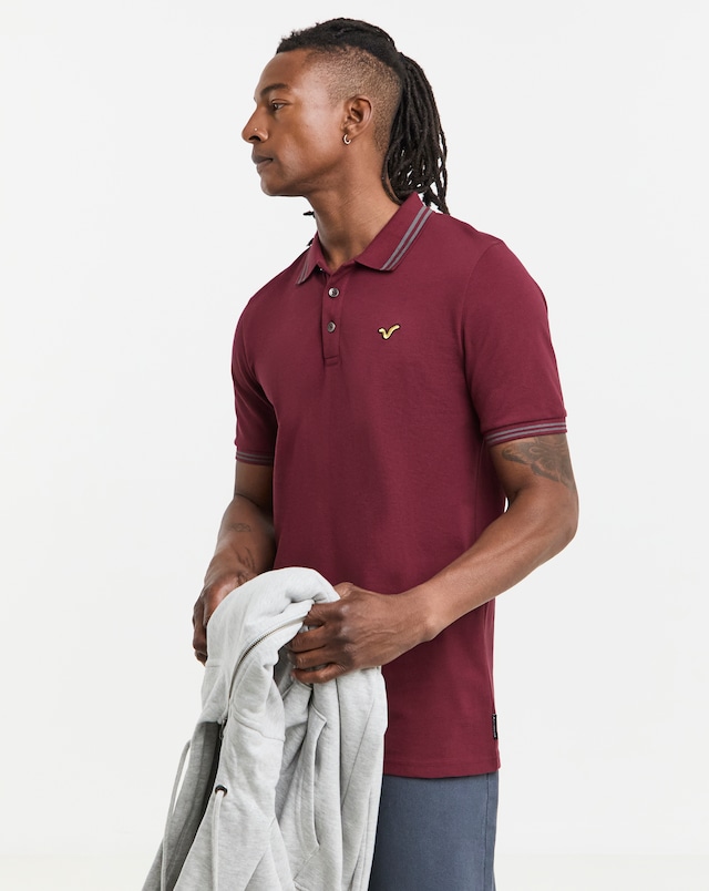 Voi Tipped Cotton Pique Polo - Long Length